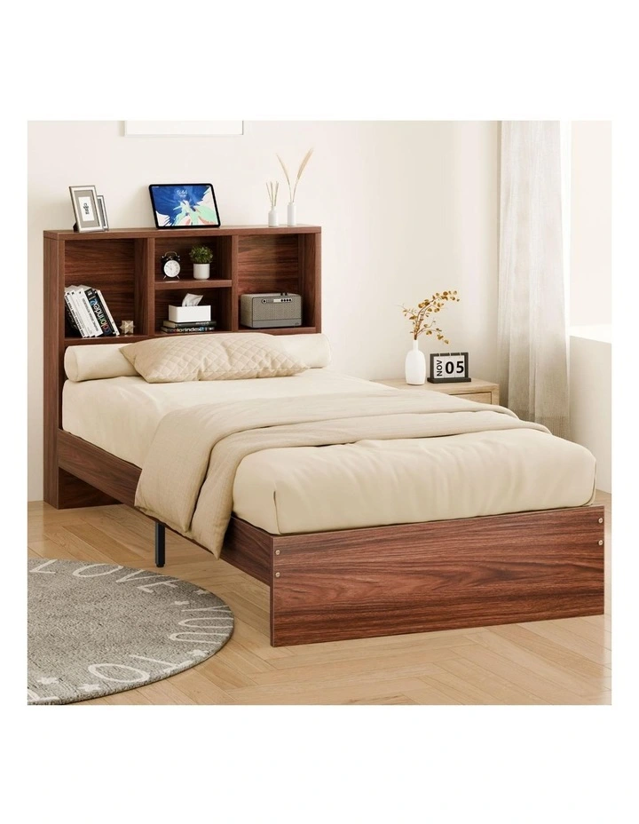 Wooden Bed Frame King Single with Bookshelf image 2