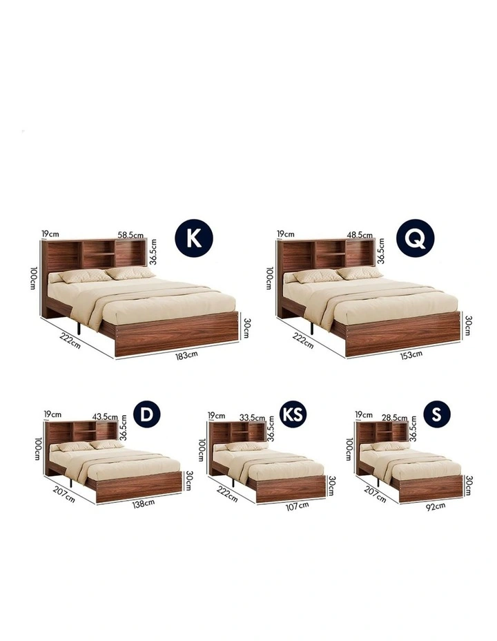 Wooden Bed Frame King Single with Bookshelf image 6