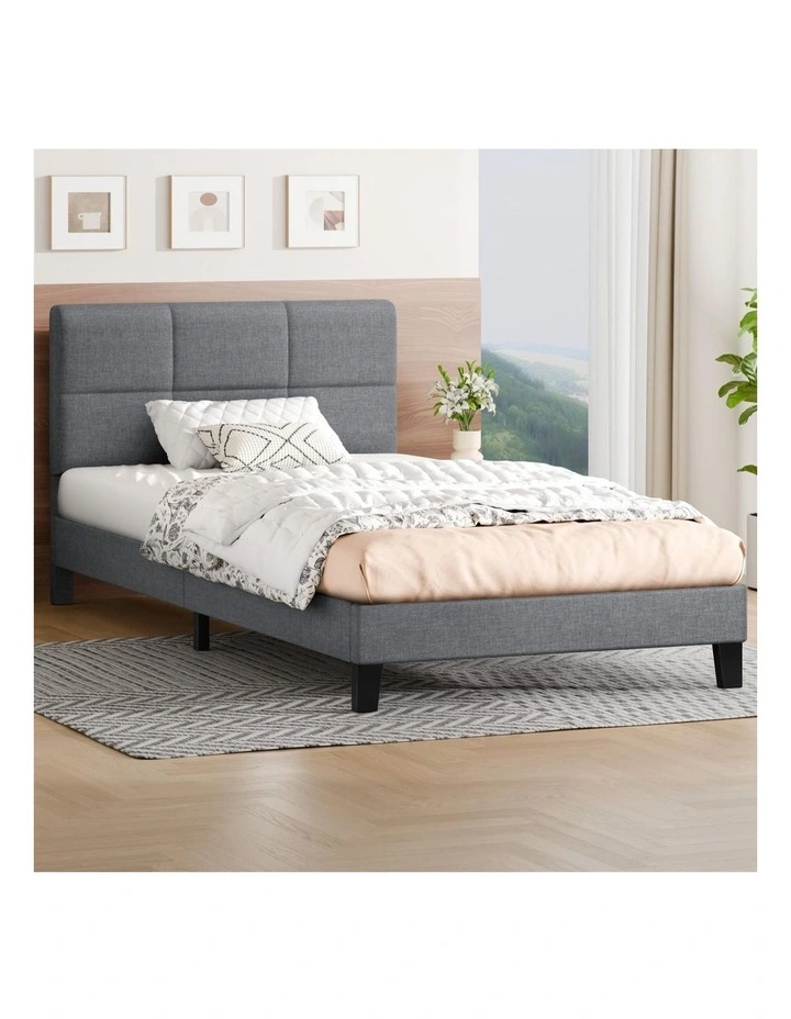 Bed Frame King Single Tufted Headboard Fabric image 2