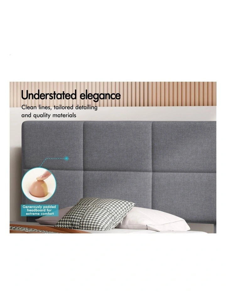 Bed Frame King Single Tufted Headboard Fabric image 4