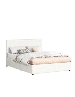 Bed Frame Double Gas Lift Adjustable Headboard Storage Boucle