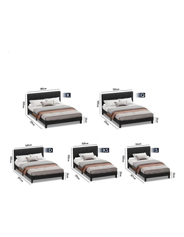 Bed Frame Single Size Tufted Headboard Fabric image 5