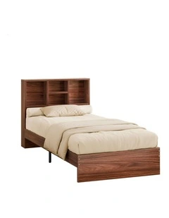 Wooden Bed Frame Single with Bookshelf