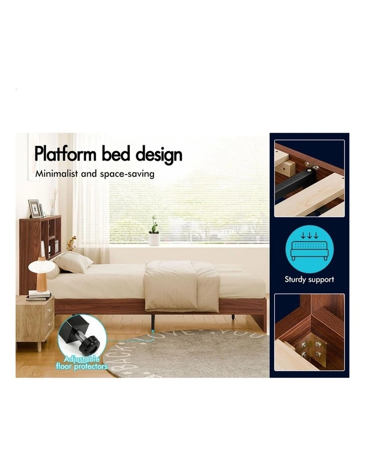 Wooden Bed Frame Single with Bookshelf image 4