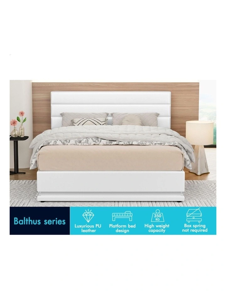 Bed Frame King Size LED Gas Lift Platform Base Storage image 3