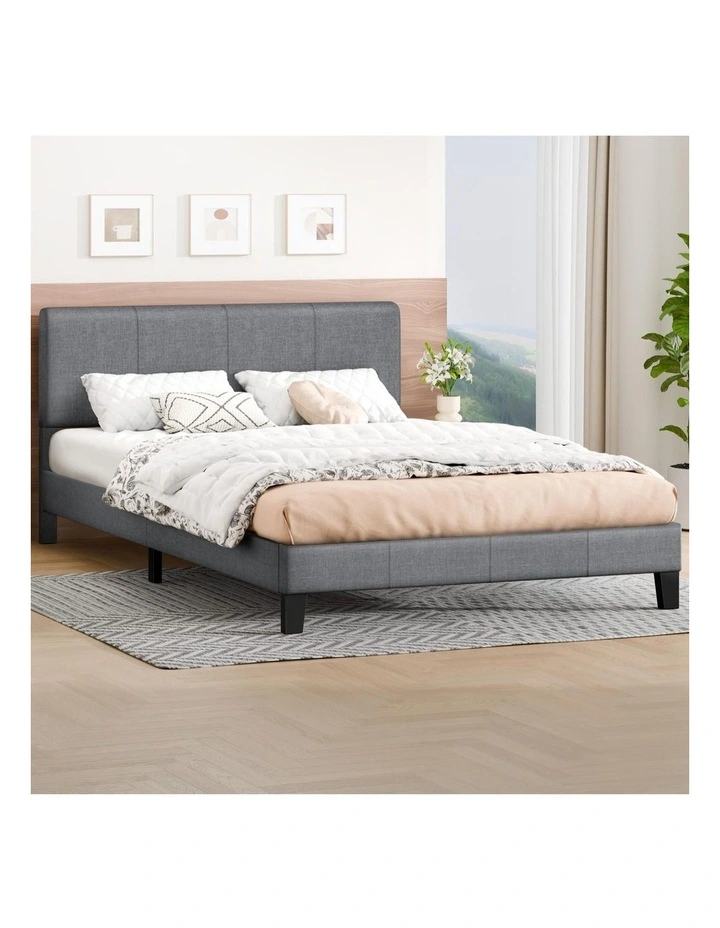 Bed Frame Double Size Mattress Base Platform Fabric image 2
