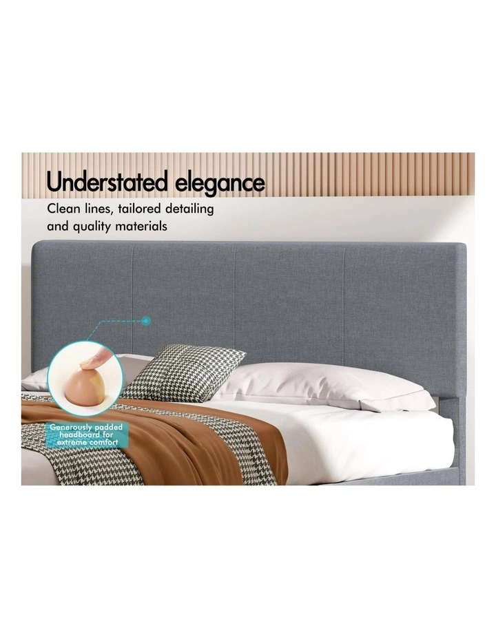 Bed Frame Double Size Mattress Base Platform Fabric image 4