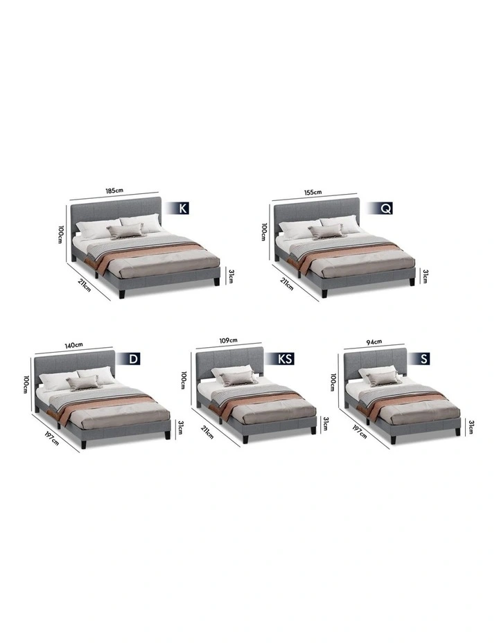 Bed Frame Double Size Mattress Base Platform Fabric image 6