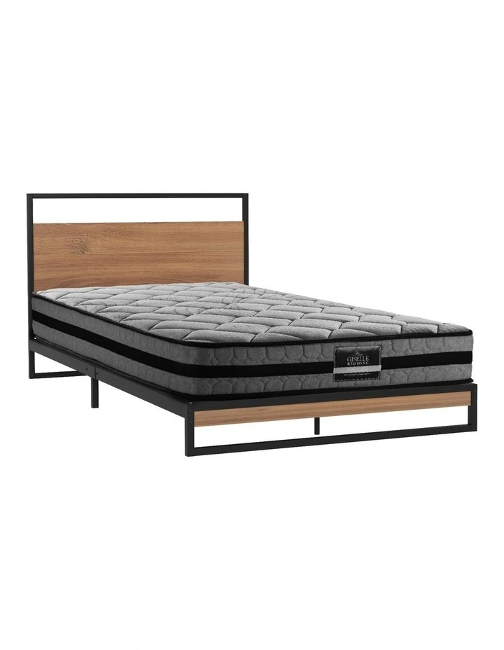 Artiss  Metal Bed Frame Single Size Beds Platform with Mattress image 3