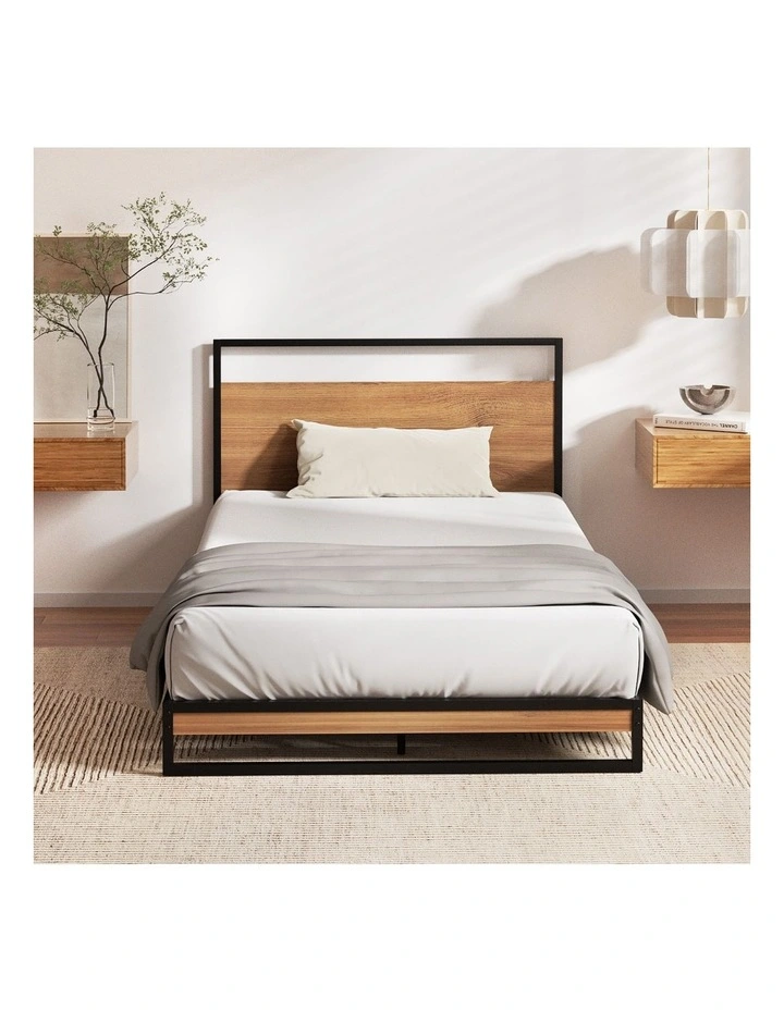 Artiss  Metal Bed Frame Single Size Beds Platform with Mattress image 5