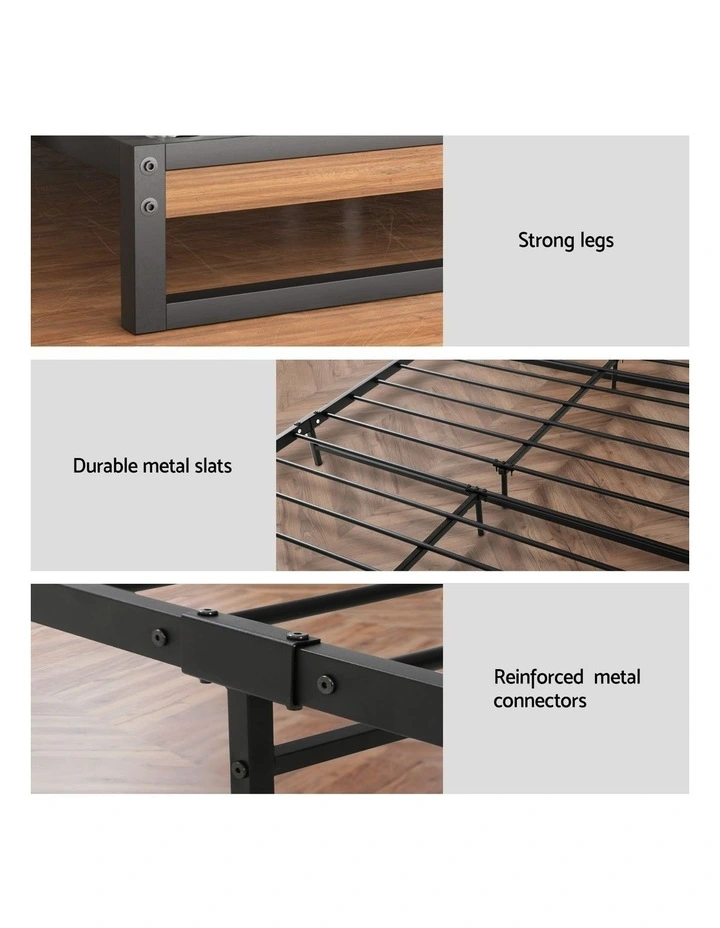 Artiss  Metal Bed Frame Single Size Beds Platform with Mattress image 7
