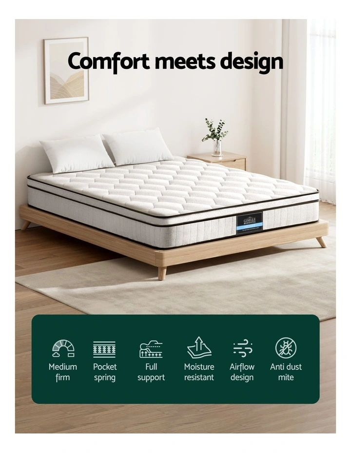 Giselle Bedding Mattress Boucle Fabric Cover Medium Firm 22cm King image 5