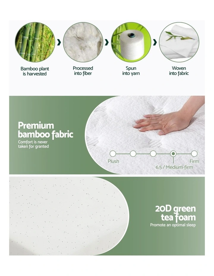 Green Tea Foam Pocket Spring Mattress Double Bed Hybrid Mattresses image 6