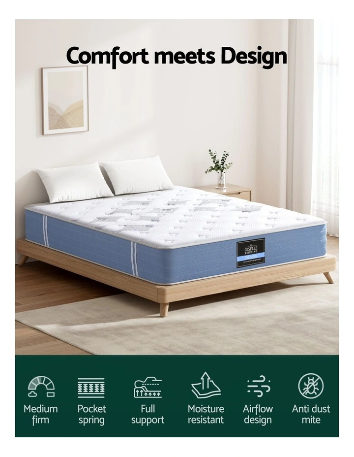 25cm Giselle Mattress Queen Bed Pocket Spring Mattresses image 5
