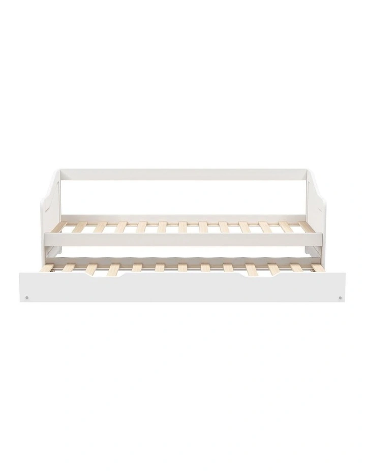 Oikiture Trundle Bed Frame Daybed Single Size Base Timber Wooden Single Beds x2 image 2