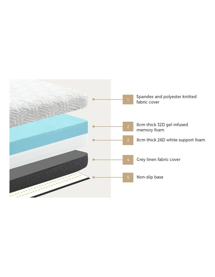 Bedra Mattress No Spring Single Cool Gel Memory Foam Bed Mattresses Medium Firm image 6