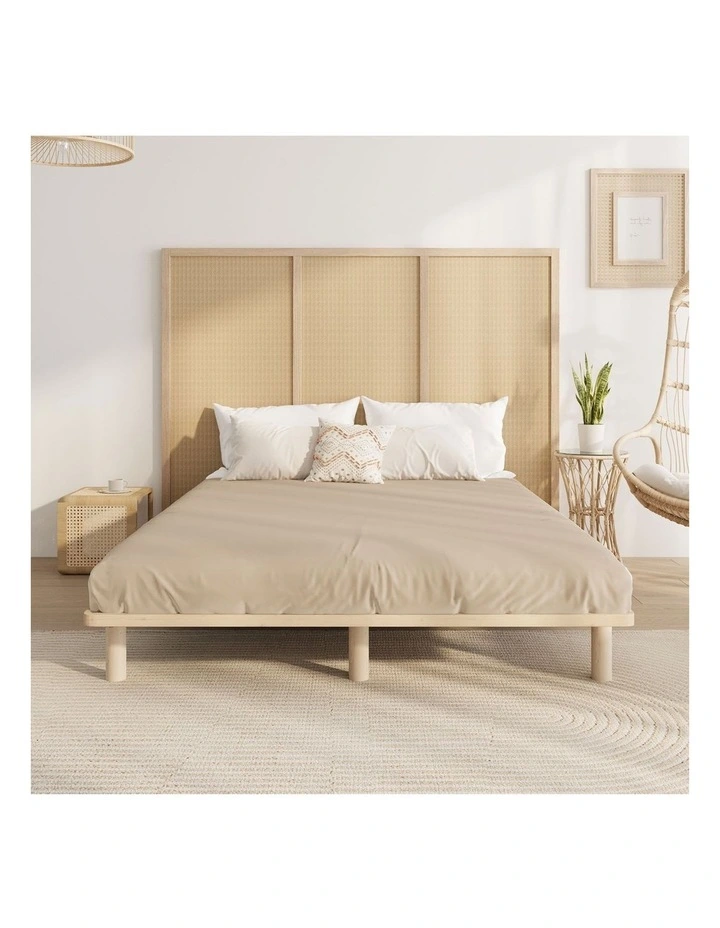 Oikiture Bed Frame Double Size Wooden Bed Base Platform Timber image 5