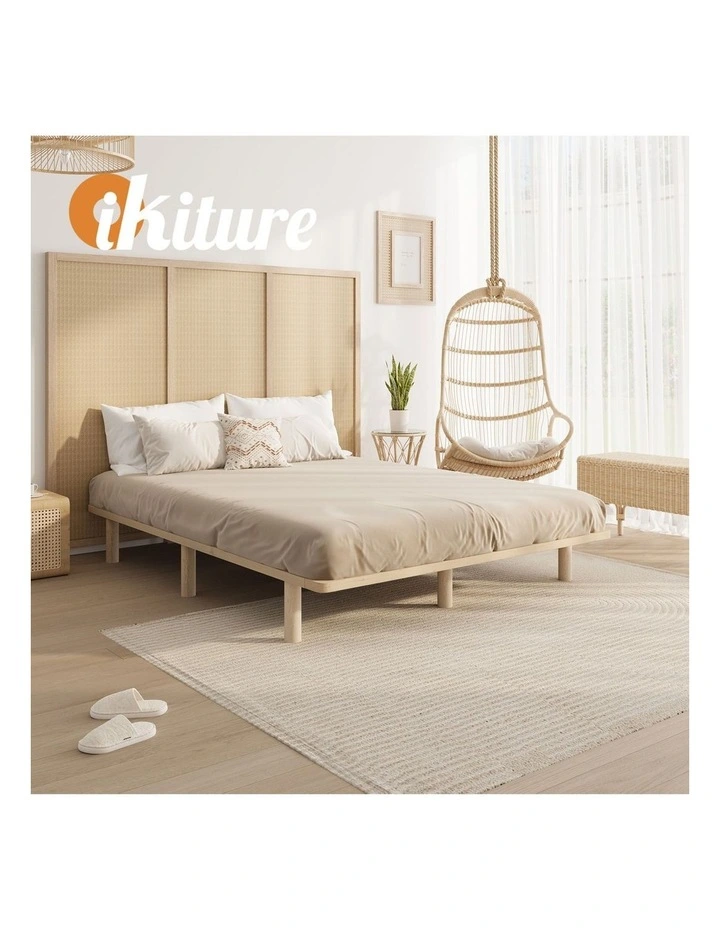 Oikiture Bed Frame Double Size Wooden Bed Base Platform Timber image 7