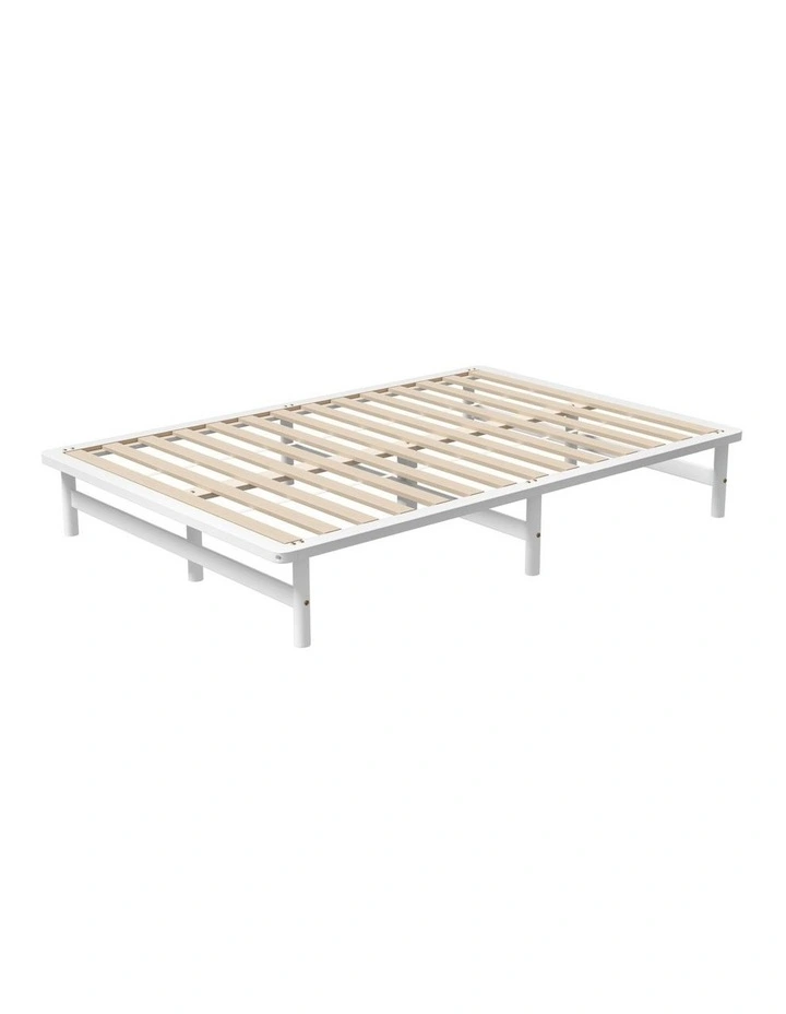 Oikiture Wooden Bed Frame Queen Size Beds Base Platform Solid Pine Timber White image 5