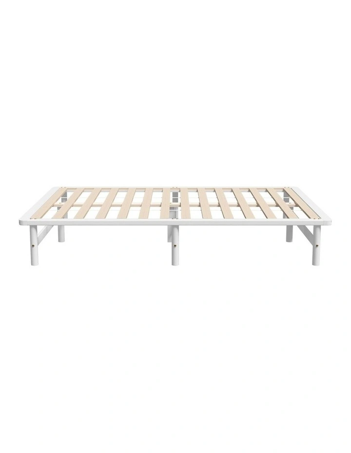 Oikiture Wooden Bed Frame Queen Size Beds Base Platform Solid Pine Timber White image 6
