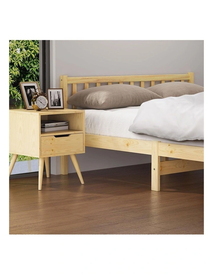 Oikiture Bed Frame Double Size Wooden Timber Platform Bedroom image 6