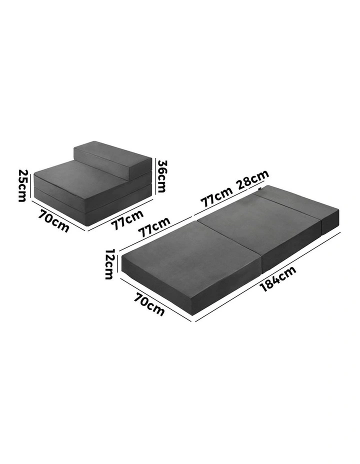 Bedra Foldable Foam Mattress Sofa Bed Portable Camping Folding Floor Bed Single image 3