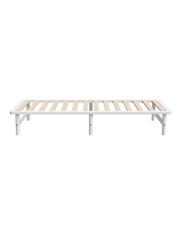 Oikiture Wooden Bed Frame Single Beds Base Solid Pine Timber Platform White image 6