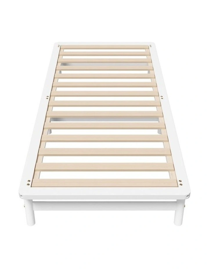 Oikiture Wooden Bed Frame Single Beds Base Solid Pine Timber Platform White image 7