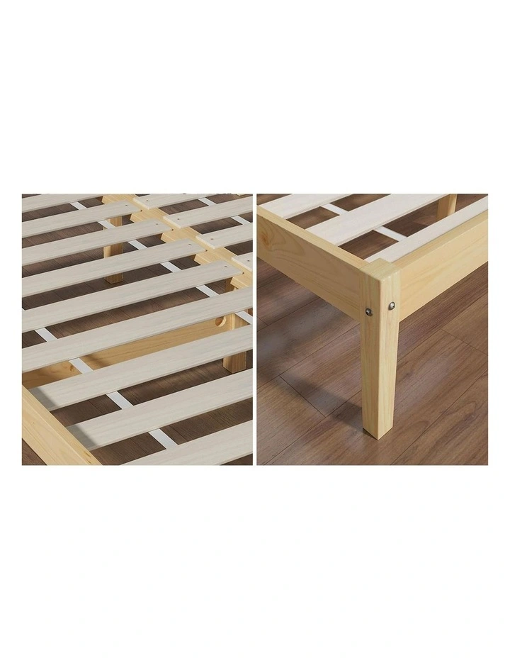 Oikiture Bed Frame Queen Size Wooden Timber Base Solid Wood Platform image 7