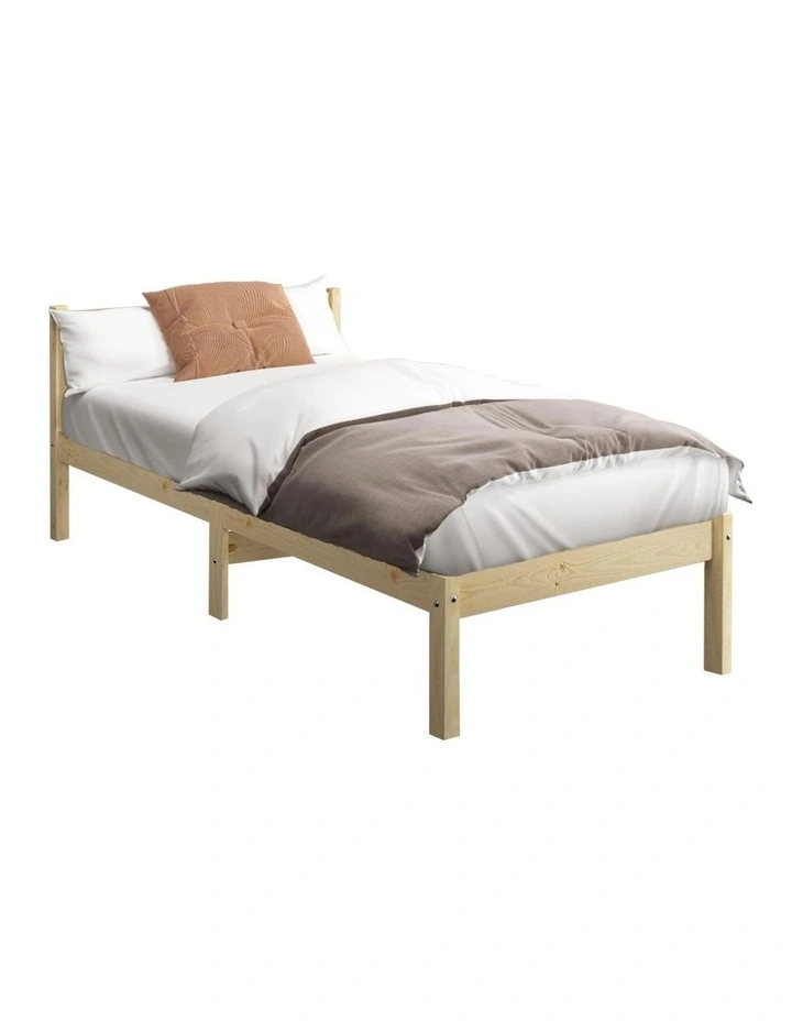 Oikiture Bed Frame King Single Size Wood Timber Base Platform Headboard image 1
