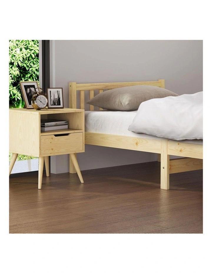 Oikiture Bed Frame King Single Size Wood Timber Base Platform Headboard image 6