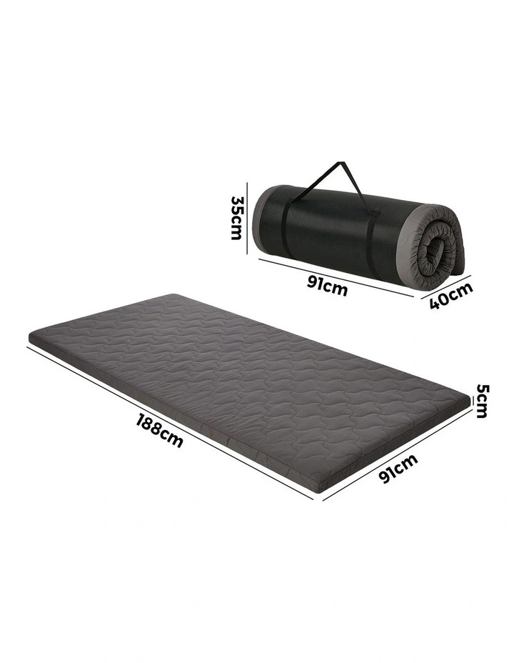 Bedra Roll Up Floor Mattress Portable Camping Mat Tatami with Carry Handle Grey image 3
