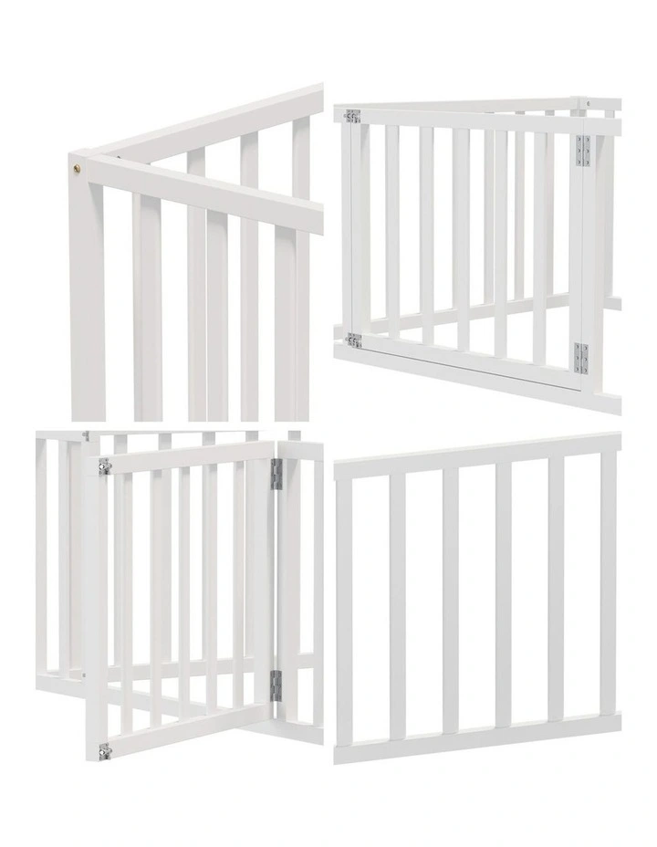 Oikiture 2-in-1 Kids Bed Frame Single Toddler Play Centre Guard Fence Gate White image 6