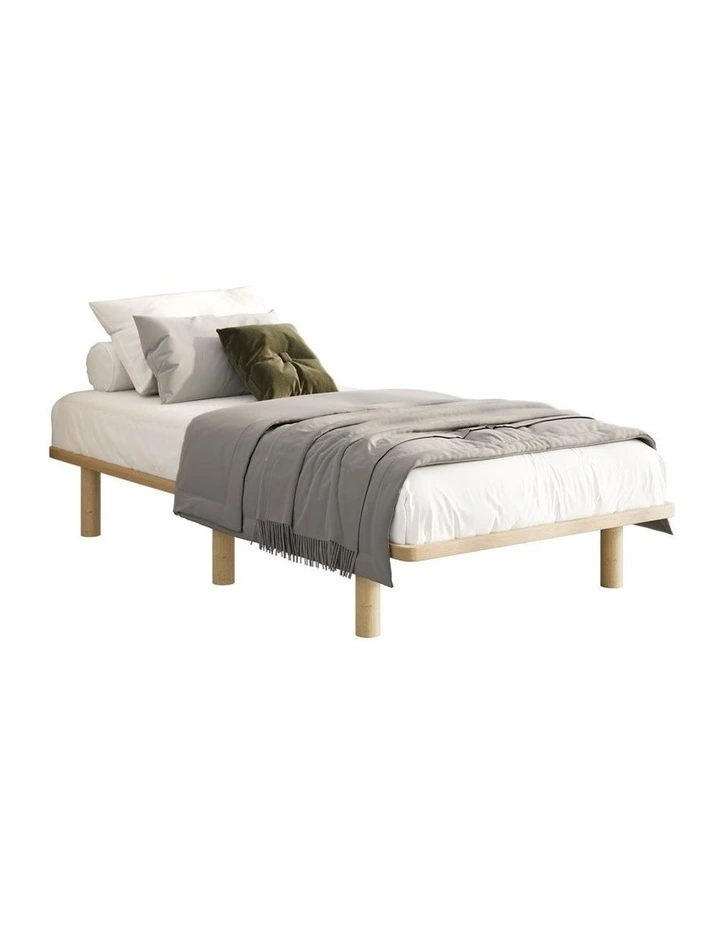 Oikiture Bed Frame Single Size Wooden Bed Base Platform Timber image 1