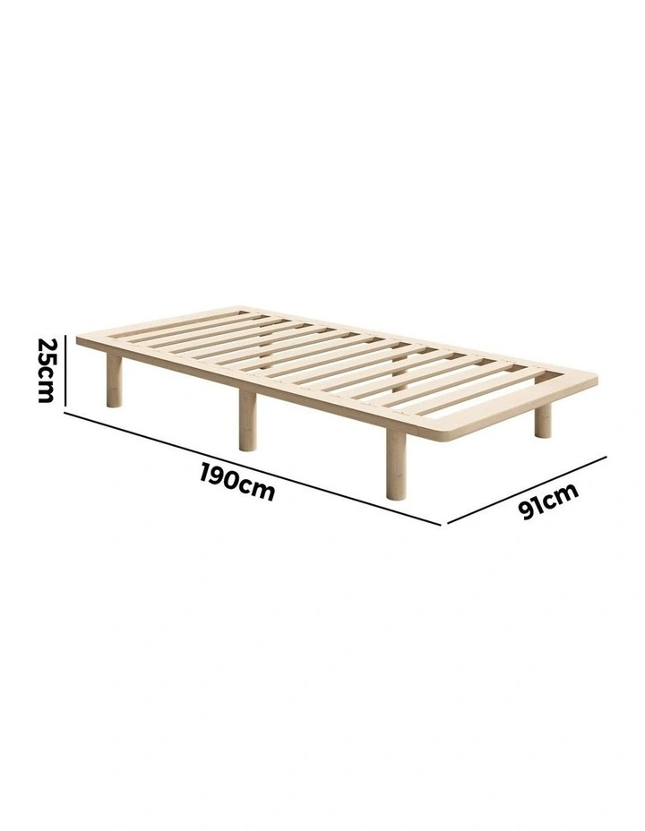 Oikiture Bed Frame Single Size Wooden Bed Base Platform Timber image 3