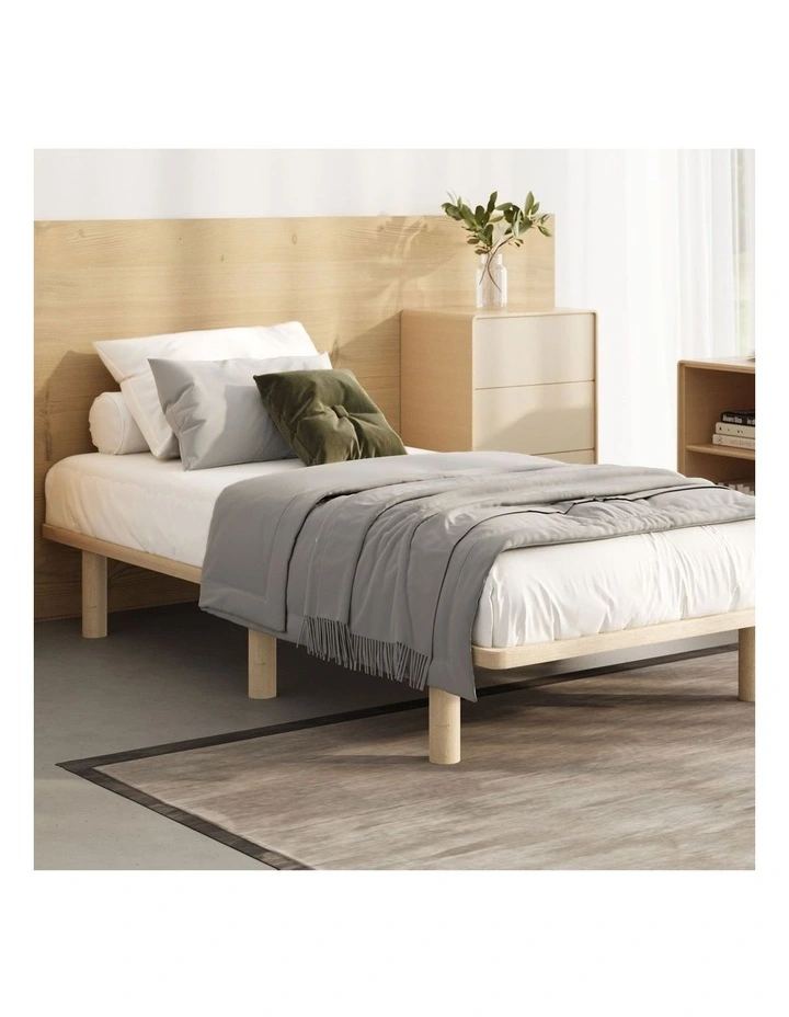Oikiture Bed Frame Single Size Wooden Bed Base Platform Timber image 4