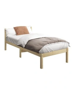 Oikiture Bed Frame Single Size Wooden Kids Bed Timber Base Platform