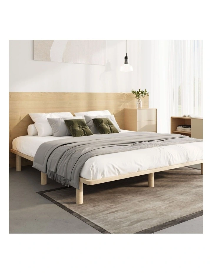 Oikiture Bed Frame King Size Wooden Bed Base Platform Timber image 4