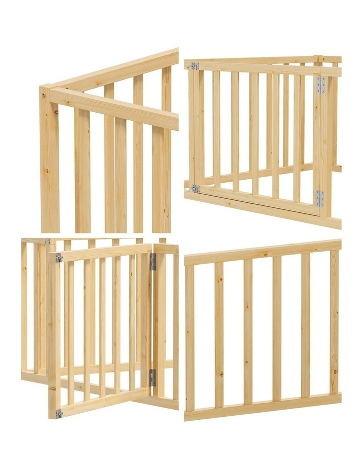 Oikiture 2-in-1 Kids Bed Frame Single Toddler Play Centre Guard Fence Gate Wood image 6