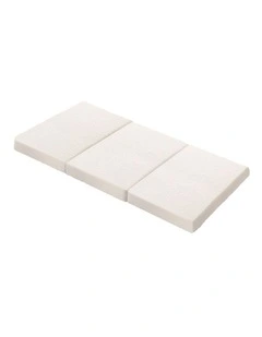 Bedra Folding Foam Mattress Sherpa Fleece Portable 3-fold Foldable Bed Double