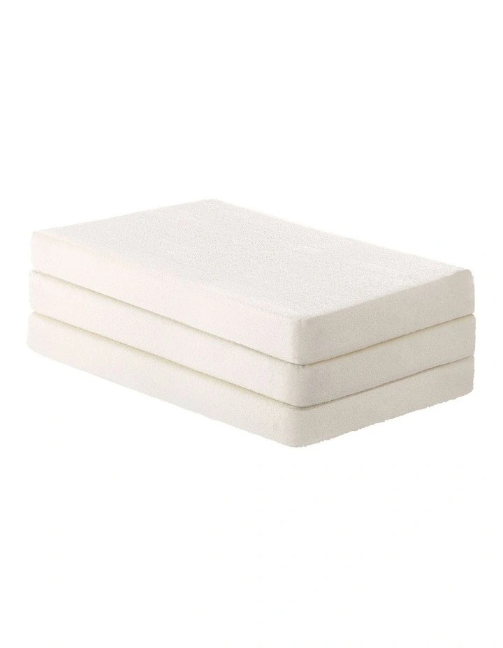 Bedra Folding Foam Mattress Sherpa Fleece Portable 3-fold Foldable Bed Double image 2