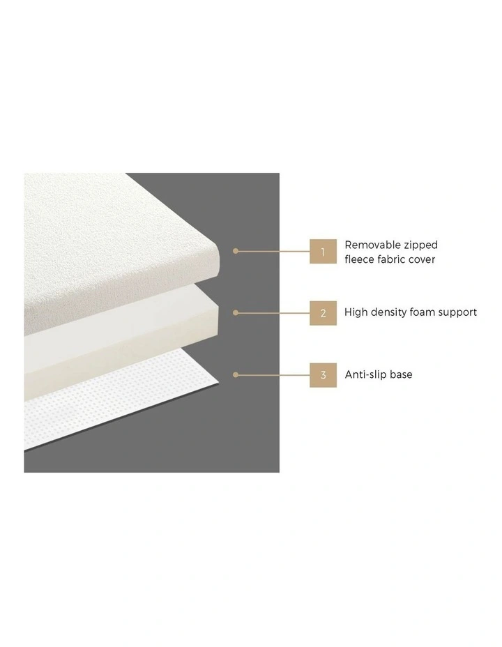 Bedra Folding Foam Mattress Sherpa Fleece Portable 3-fold Foldable Bed Double image 6