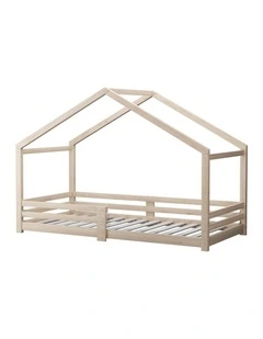 Oikiture Bed Frame Wooden Single Size Timber House Frame