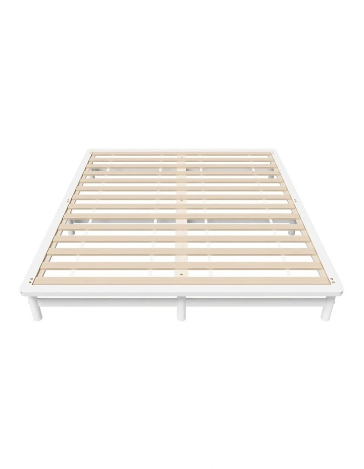 Oikiture Wooden Bed Frame King Size Base Platform Beds Solid Pine Wood White image 7