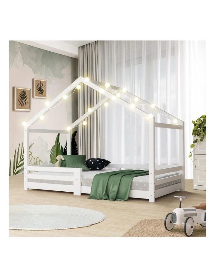 Oikiture Kids Bed Frame Single Wooden Bedframe Timber Platform image 4