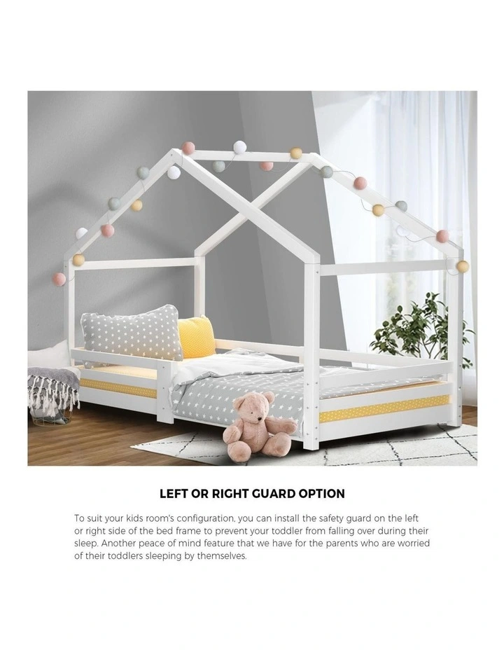 Oikiture Kids Bed Frame Single Wooden Bedframe Timber Platform image 7