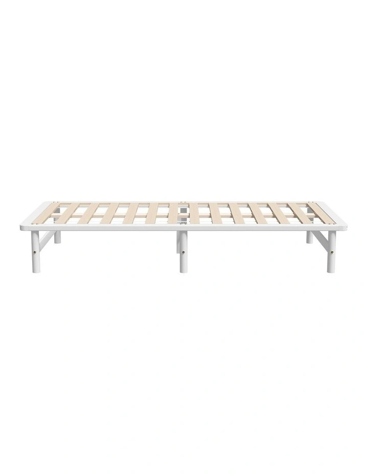Oikiture Wooden Bed Frame Base Platform Pine Timber King Single Size Beds White image 6