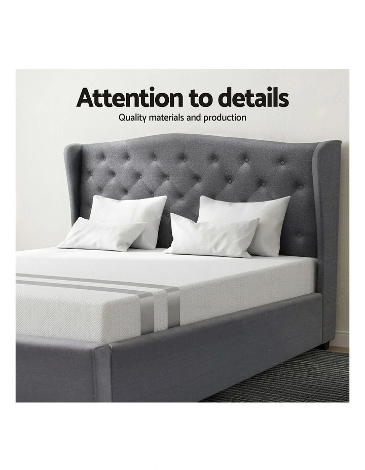 Artiss BedStory Double Bed Frame & Memory Foam Mattress Set Cooling Gel Tufted Grey image 4