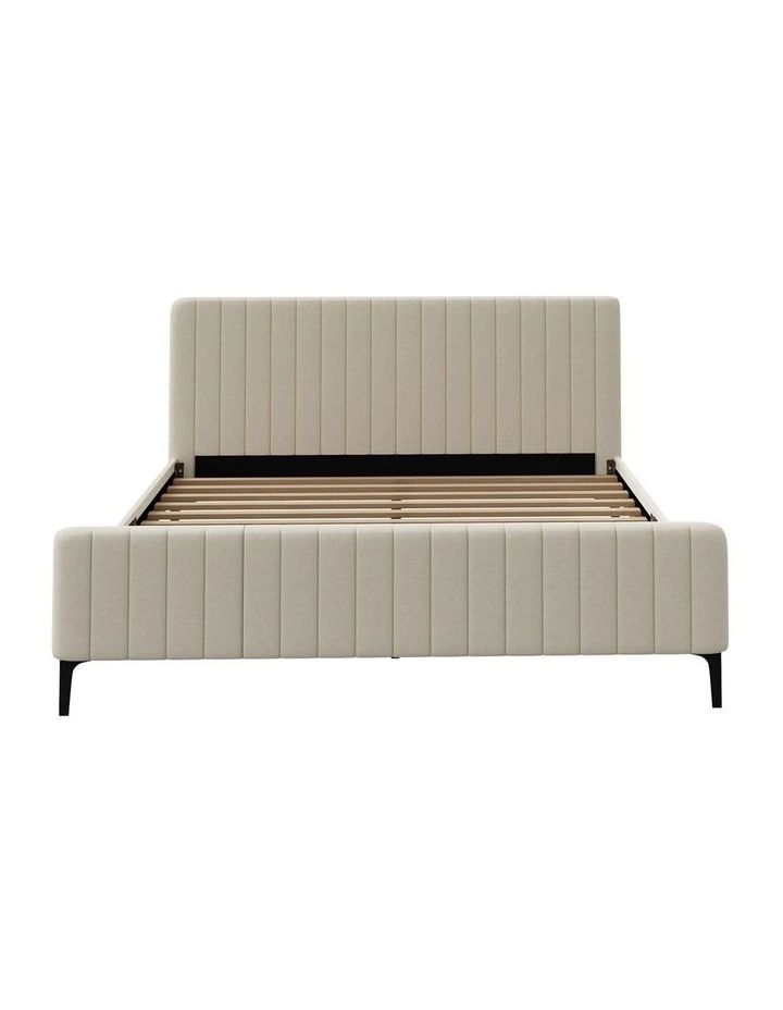Oikiture Bed Frame King Size Beds Platform Velvet Fabric image 2