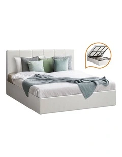 Oikiture Bed Frame King Size Gas Lift Beds Base Storage PU Leather ZOE